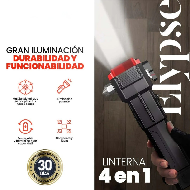 Linterna Táctica Recargable 4 en 1