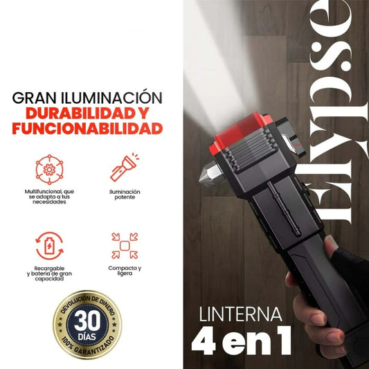 Linterna Táctica Recargable 4 en 1