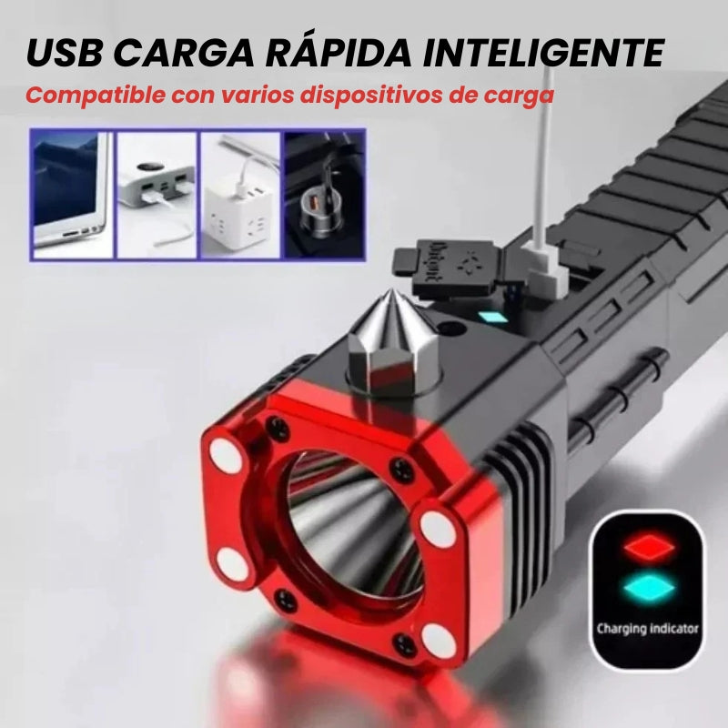Linterna Táctica Recargable 4 en 1