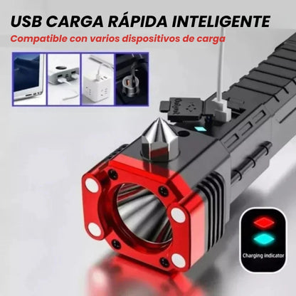 Linterna Táctica Recargable 4 en 1