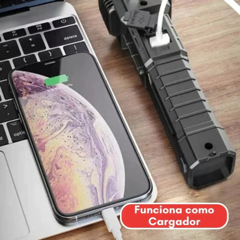 Linterna Táctica Recargable 4 en 1